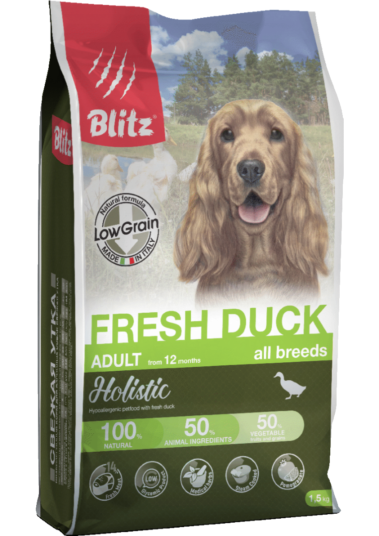 Blitz Holistic Fresh Duck Adult Dog All Breeds (Low Grain)