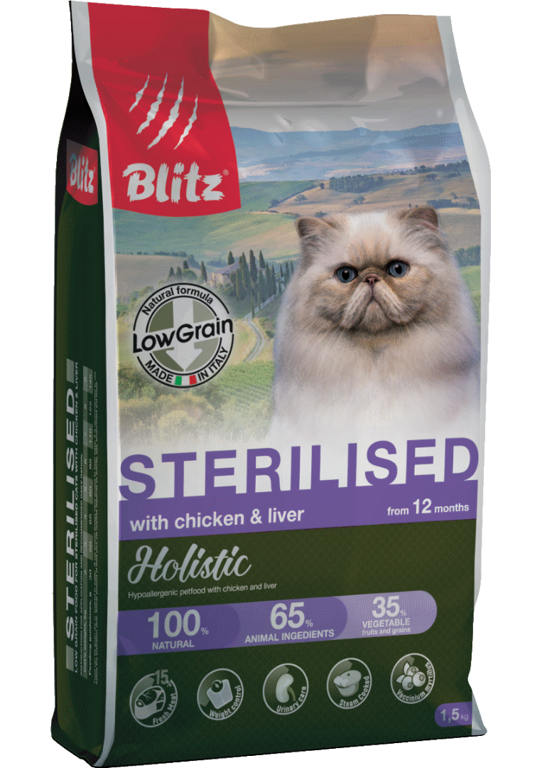 Blitz Holistic Chicken & Liver Adult Sterilised Cat (Low Grain)