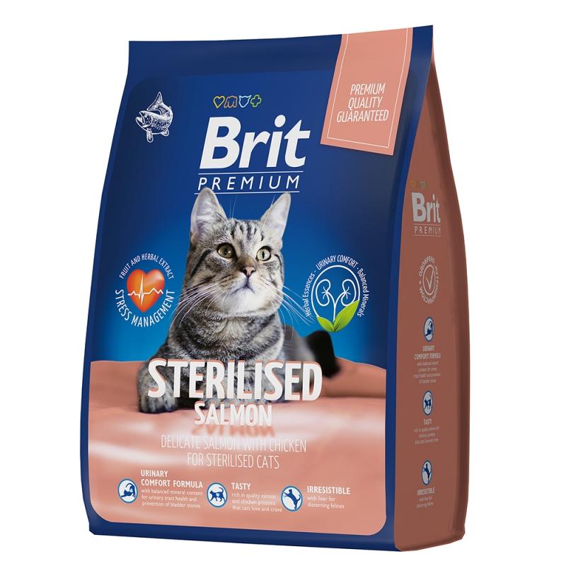 Brit PREMIUM ADULT для стерилизованных кошек с лососем и курицей